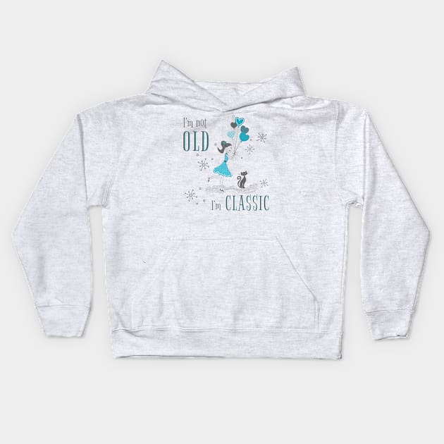 Retro Classic Girl Kids Hoodie by Simply Robin Creations